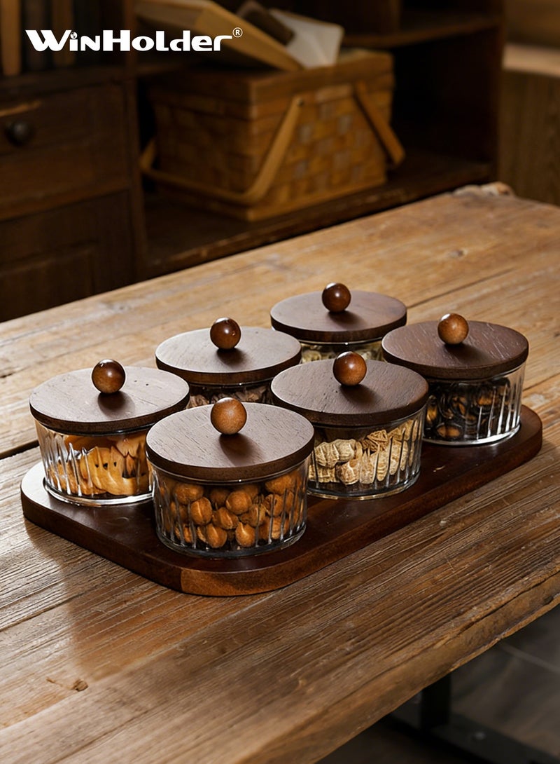 WinHolder Wood Grain Fruit Plate – Versatile Serving Tray for Dried Fruits, Nuts, Candy, Cookies, Chips, and Party Snacks - Image 1